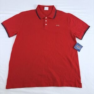 Le Tigre Polo Shirt Men's Large Red Short Sleeve Cotton Classic Logo Golf NWT